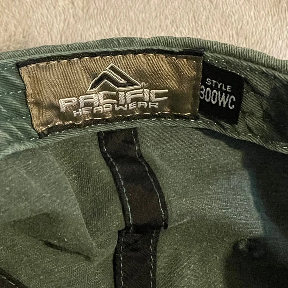Pacific Headwear 300WC Green Idaho‎ Tree Leather Patch Hat Adjustable Cotton Cap